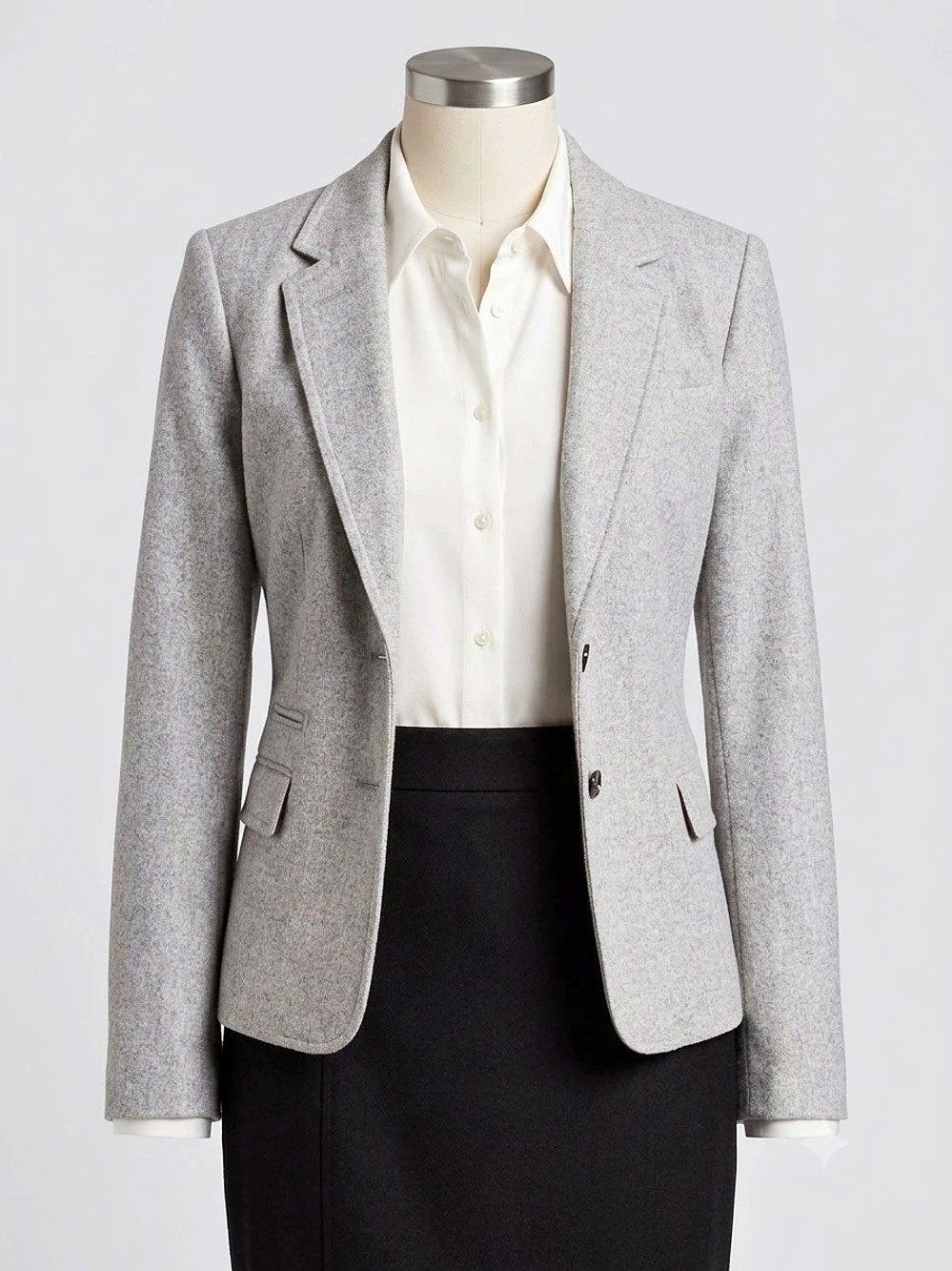 Banana Republic Gray Wool Blend Blazer Size 10 Like New